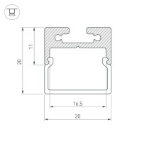  - Профиль SL-LINE-2011-2000 ANOD (Arlight, Алюминий)