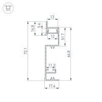  - Профиль PLINTUS-H73-F-2000 WHITE (Arlight, Алюминий)