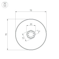  - Профиль SL-ROUND-D70-360deg-2000 ANOD (Arlight, Алюминий)