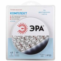  - Светодиодная лента ЭРА 4,8W/m 60LED/m 2835SMD холодный белый 5M 2835kit-4,8-60-12-IP20-6500-5m Б0043061
