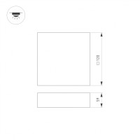  - Светильник SP-QUADRO-S120x120-13W Warm3000 (BK, 120 deg, 230V) (Arlight, IP40 Металл, 3 года)