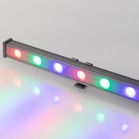 - Светодиодный прожектор AR-LINE-1000S-18W-24V RGB (Grey, 30 deg, DMX512) (Arlight, Закрытый)