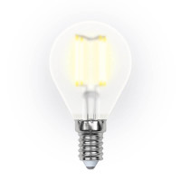  - Лампа светодиодная филаментная Uniel E14 6W 3000K прозрачная LED-G45-6W/WW/E14/FR PLS02WH UL-00000303