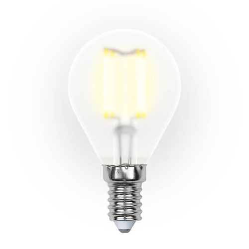 Лампа светодиодная филаментная Uniel E14 6W 3000K прозрачная LED-G45-6W/WW/E14/FR PLS02WH UL-00000303 