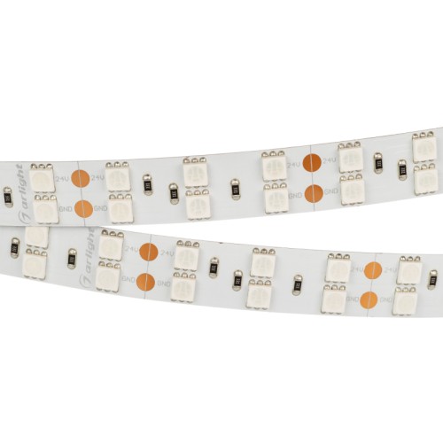 Лента RT 2-5000 24V Red 2x2 (5060, 600 LED, LUX) (Arlight, 26 Вт/м, IP20) Поставка под заказ от 1000 м. Гибкая лента LUX, 2 ряда светодиодов smd 5060, 120шт/м (600шт на 5м), белая плата 15мм, скотч 3М. Цвет КРАСНЫЙ. Питание 24V, мощность 28.8 Вт/м (144 Вт на 5м), угол 120°. Размеры 5000х15х2.2мм. Мин.отрезок 50мм, 6 светодиодов. Цена за 1м.