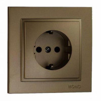  - Розетка 2К+З Mono Electric Despina 16A 250V винтовое подключение бронза 102-232321-117