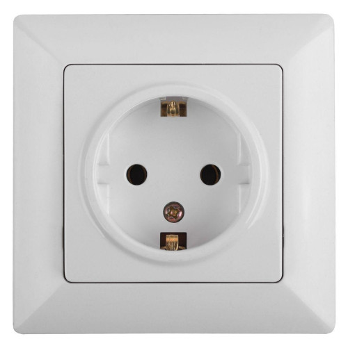 Розетка ЭРА Intro Solo Schuko 2P+E 16A 250V белый 4-202-01 Б0043312 