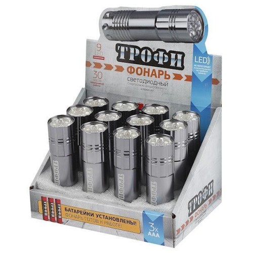 Ручной светодиодный фонарь ЭРА Трофи от батареек 85х23 60 лм TM9-box12 Б0004986 