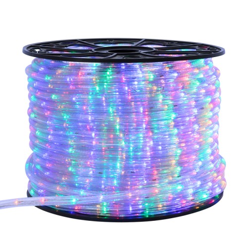 Дюралайт ARD-REG-LIVE RGBY (220V, 36 LED/m, 100m) (Ardecoled, Закрытый) Светодиодный дюралайт с эффектом динамики. Цвет светодиодов RGBY. Количество светодиодов 36 шт/метр, диаметр 13 мм. Шаг резки 4 метра. Напряжение питания AC 230V, потребляемая мощность 1.8W/метр. Степень влагозащиты IP54. Аксессуар для подключения AC 230V в комплекте. Для достижения динамических эффектов необходимо использовать контроллер (см. сопутствующие товары).