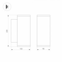  - Светильник LGD-FORMA-WALL-TWIN-R90-2x12W Warm3000 (BK, 44 deg, 230V) (Arlight, IP54 Металл, 3 года)