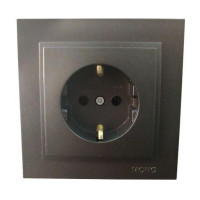  - Розетка 2К+З Mono Electric Despina 16A 250V винтовое подключение графит 102-202021-117