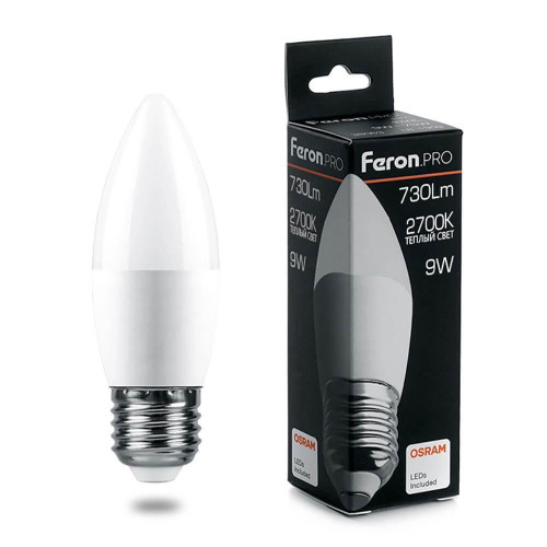 Лампа светодиодная Feron E27 9W 2700K матовая LB-1309 38062 