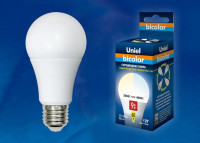  - Лампа светодиодная Uniel E27 9W 4000K матовая LED-A60-9W/WW+NW/E27/FR PLB01WH UL-00001569