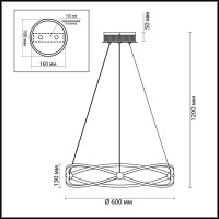  - Подвесная светодиодная люстра Odeon Light Lesla 4730/43L