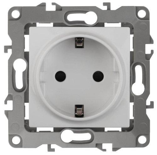 Розетка ЭРА 12 2P E Schuko со шторками 16A 250V 12-2002-01 Б0036440 