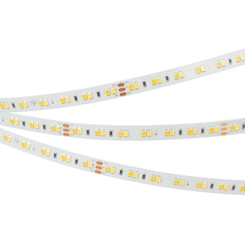 Лента RT-A140-10mm 24V White-MIX (19.2 W/m, IP20, 2835, 5m) (Arlight, Изменяемая ЦТ) Светодиодная лента RT-A140, открытая. Светодиоды 2835, 140 шт/м (700 шт на 5 м), белая плата, ширина 10 мм, скотч 3M. Цвет MIX БЕЛЫЙ 6000 K + ТЕПЛЫЙ 3000 K, цветопередача CRI>85, угол 120°. Питание 24V, мощность 19.2 Вт/м (96 Вт на 5 м). Размеры 5000x10x1.8 мм. Мин. отрезок 100 мм, 14 светодиодов. Цена за 1 м.