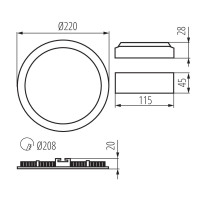  - Потолочный светодиодный светильник Kanlux Rounda 28935