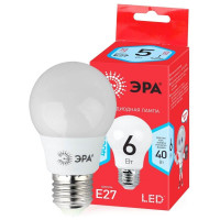  - Лампа светодиодная ЭРА E27 6W 4000K матовая LED A55-6W-840-E27 R Б0050688