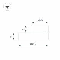  - Светильник SP-RONDO-FLAP-R210-20W Warm3000 (WH, 110 deg) (Arlight, IP40 Металл, 3 года)