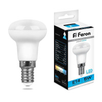  - Лампа светодиодная Feron E14 5W 6400K Груша Матовая LB-439 25518