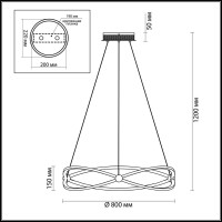  - Подвесная светодиодная люстра Odeon Light Lesla 4730/54L
