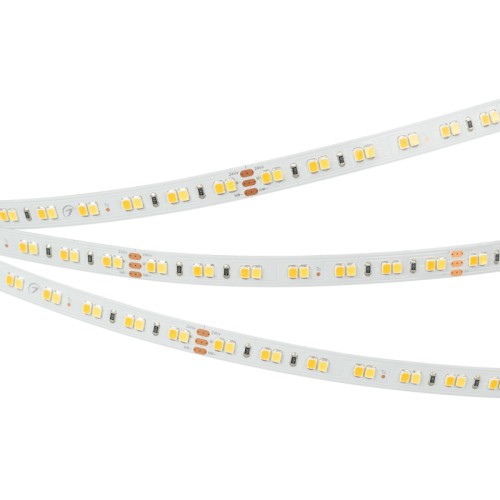 Лента RT 2-5000 24V White-MIX 2x (2835, 140 LED/m, LUX) (Arlight, 19.2 Вт/м, IP20) 2-х канальная лента LUX с изменяемой цв.температурой, светодиоды smd 2835, 140шт/м (700шт на 5м), белая плата 10мм, скотч 3М. Два цвета БЕЛЫЙ 6000K + ТЕПЛЫЙ 2700K. Угол 120°, цветопередача CRI>85. Питание 24V, мощность 19.2 Вт/м (96 Вт на 5м). Размеры 5000х10х1.8мм. Мин.отрезок 100мм, 14 светодиодов. Цена за 1м.