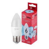  - Лампа светодиодная ЭРА E27 6W 4000K матовая LED B35-6W-840-E27 R Б0050232