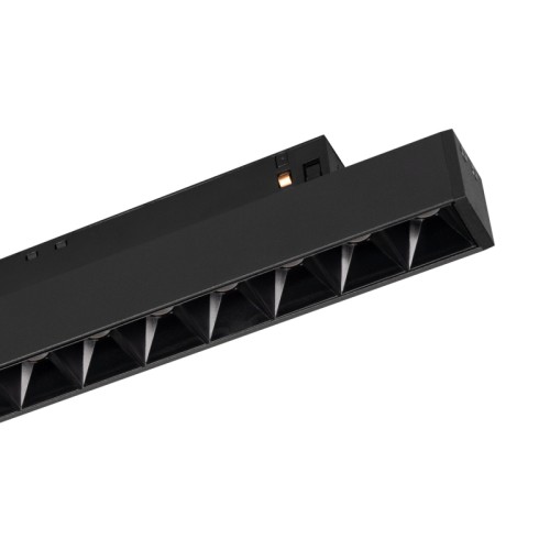 Светильник MAG-FLEX-LASER-L235-8W Warm3000 (BK, 24 deg, 48V) (Arlight, IP20 Металл, 5 лет) Светильник для магнитных треков MAG-FLEX. Мощность 8 Вт, св. поток 440 лм, 55 лм/Вт, теплый 3000 K, CRI>90, угол24°, напряжение питания 48 В. Черный прямоугольный корпус из металл, экран поликарбонат, степень защиты IP20. Размер: длина 235 мм, ширина 22 мм, высота 42 мм. Монтаж на трек MAG-FLEX. Пульсация 