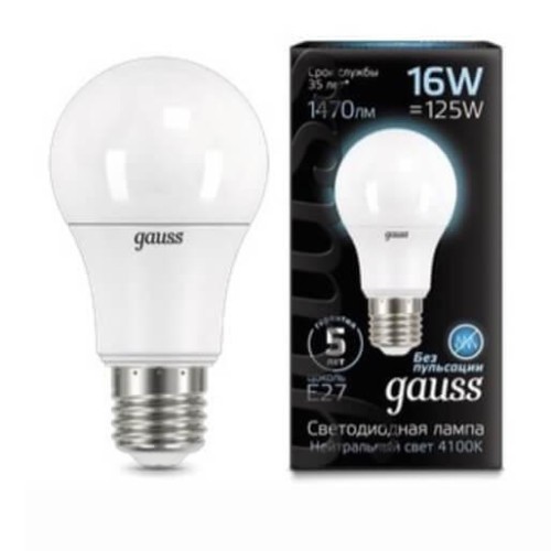 Лампа светодиодная Gauss E27 16W 4100K матовая 102502216 