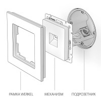  - Телефонная розетка Werkel RJ-11 черный матовый WL08-RJ-11 4690389054242