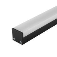  - Профиль с экраном SL-LINE-2011M-2500 BLACK+OPAL SQUARE (Arlight, Алюминий)