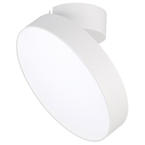 Светильник SP-RONDO-FLAP-R250-30W Warm3000 (WH, 110 deg) (Arlight, IP40 Металл, 3 года) Накладной светильник 30Вт, белый круглый корпус. Цвет ТЕПЛЫЙ 3000K, св.поток 2400лм, CRI(Ra)>90, угол 110°. Размер светильника Ф250x38мм, размер чаши Ф110x50мм. Питание AC220-240V, 30Вт, драйвер встроенный (700mA 27-42V). Поворачивается вокруг своей оси на 350° и отклоняется на 90°.