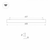  - Светильник ALT-LINEAIR-FLAT-UPDOWN-DIM-S2094-600-25W Warm3000 (BK, 100 deg, 230V) (Arlight, IP20 Металл, 3 года)