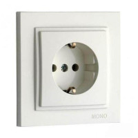  - Розетка 2К+З Mono Electric Despina 16A 250V винтовое подключение слоновая кость 102-010021-117