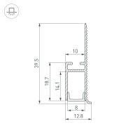  - Профиль WALL-FANTOM-BENT-W10-SIDE-2000 ANOD (Arlight, Алюминий)