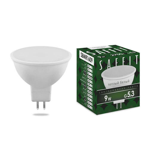 Лампа светодиодная Saffit MR16 GU5.3 9W 2700K Грибок Матовая SBMR1609 55084 