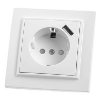  - Розетка Feron Stekker Эрна с/з 16A 250V USB белый PST16901101 39051