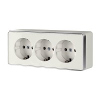  - Розетка тройная с заземлением и шторками Werkel Gallant слоновая кость W5073103 4690389163906