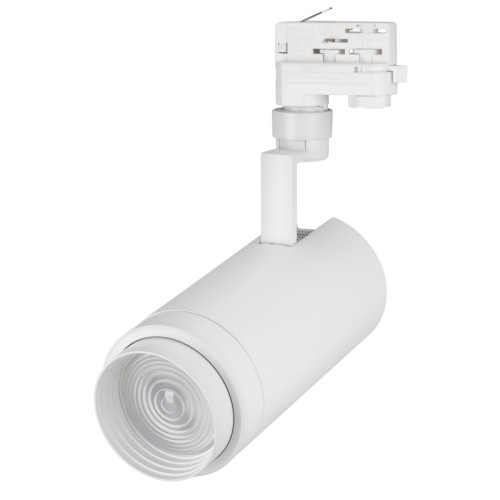 Светильник LGD-ZEUS-TRUECOLOR-4TR-R100-30W Warm3000 CRI98 (WH, 20-60 deg, 230V) (Arlight, IP20 Металл, 3 года) Светильник подвесной для треков/шин 4 провода. Мощность 30 Вт, св. поток 2152 лм, 72 лм/Вт, теплый 3000 K, CRI98, изменяемый угол 20-60°, напряжение питания 230 В. Белый корпус из алюминия, материал линзы PMMA, степень защиты IP20. Размер: длина 180 мм, ширина 100 мм, высота 220 мм. Монтаж на трек 3-фазный. Драйвер 30-40 В, 750 мА, пульсация 