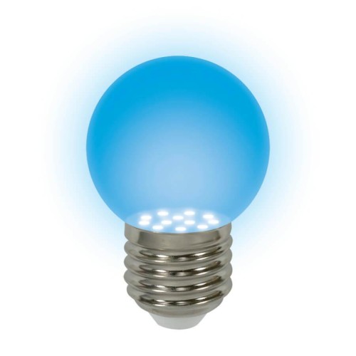 Лампа светодиодная Uniel E27 0,65W Blue синий LED-G45-0,65W/BLUE/E27 04423 