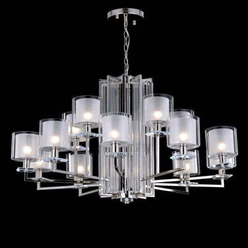 Подвесная люстра Crystal Lux Nicolas SP-PL10+5 Nickel/White 