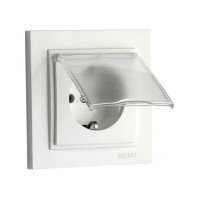  - Розетка 2К+З Mono Electric Despina 16A 250V с крышкой винтовое подключение белый 102-190021-118