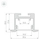 Профиль SL-LINE-3523-F-2500 BLACK (Arlight, Алюминий) - Профиль SL-LINE-3523-F-2500 BLACK (Arlight, Алюминий)