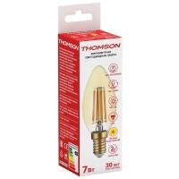  - Лампа светодиодная филаментная Thomson E14 7W 2400K свеча прозрачная TH-B2114