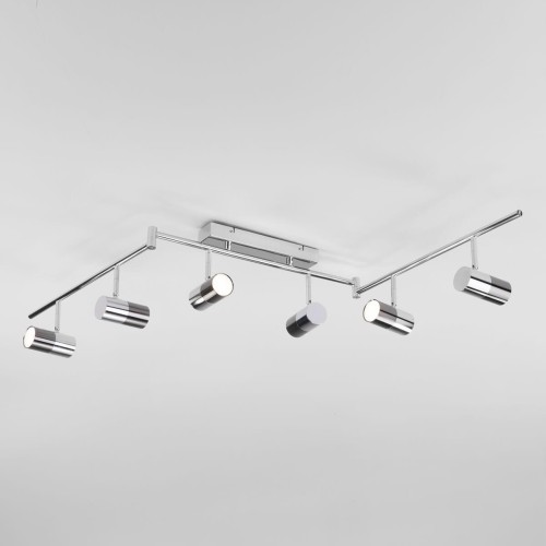 Потолочный светодиодный светильник Eurosvet 20086/6 LED хром/черный жемчуг 