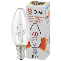  - Лампа накаливания ЭРА E14 40W 2700K прозрачная ДС 40-230-E14-CL Б0039127