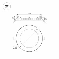  - Светильник DL-225M-21W Warm White (Arlight, IP40 Металл, 3 года)