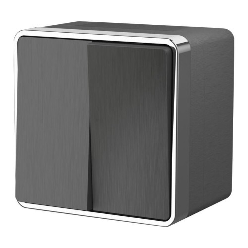 Выключатель двухклавишный влагозащищенный Werkel Gallant графит рифленый W5020204 4690389164255 