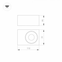  - Корпус PLURIO-BASE-SURFACE-S112x79 (BK, 1-2, 200mA) (Arlight, IP20 Металл, 3 года)