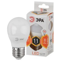  - Лампа светодиодная ЭРА E27 11W 2700K матовая LED P45-11W-827-E27 Б0032987